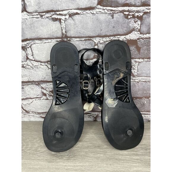 Kate Spade Bennett Black White Bow Jelly Rubber Flat Sandals Women Sz 9M US/40EU - Picture 6 of 16